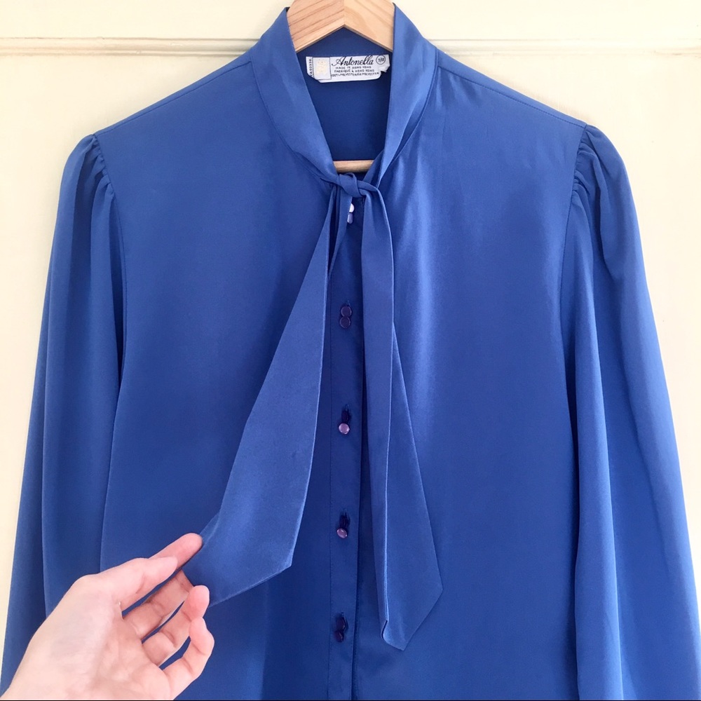 Vintage necktie blouse, sz med
